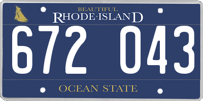 RI license plate 672043