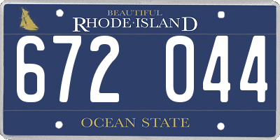 RI license plate 672044