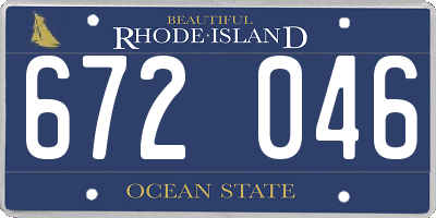 RI license plate 672046