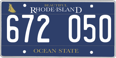 RI license plate 672050
