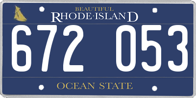 RI license plate 672053