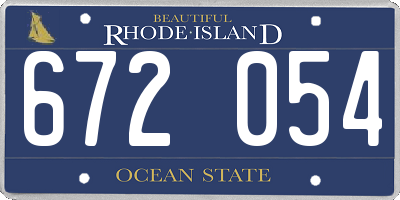 RI license plate 672054