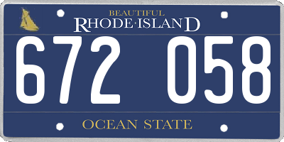 RI license plate 672058