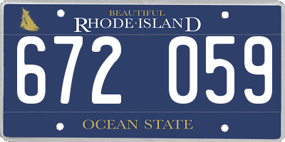 RI license plate 672059