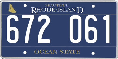 RI license plate 672061