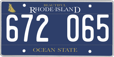 RI license plate 672065