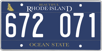 RI license plate 672071