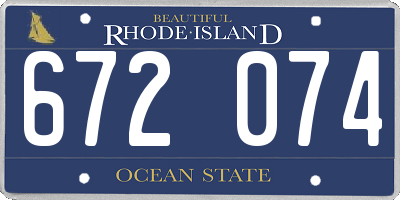 RI license plate 672074