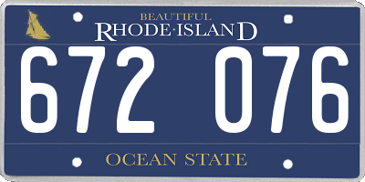 RI license plate 672076