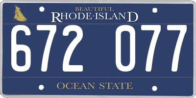 RI license plate 672077