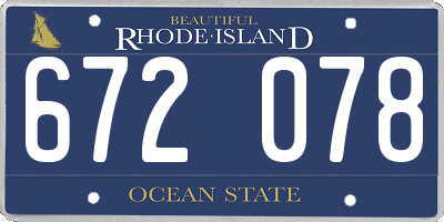 RI license plate 672078