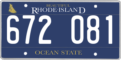 RI license plate 672081