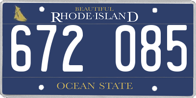 RI license plate 672085