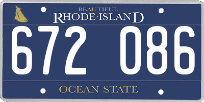 RI license plate 672086