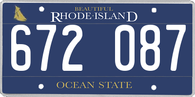 RI license plate 672087