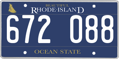RI license plate 672088
