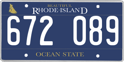 RI license plate 672089