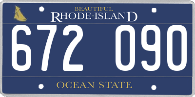RI license plate 672090