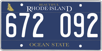 RI license plate 672092