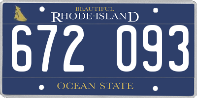 RI license plate 672093