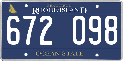RI license plate 672098