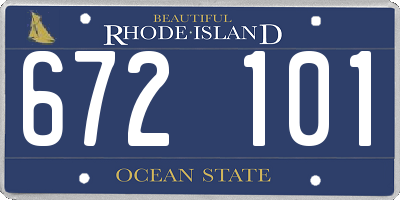 RI license plate 672101