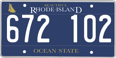 RI license plate 672102