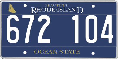 RI license plate 672104