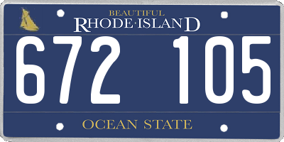 RI license plate 672105
