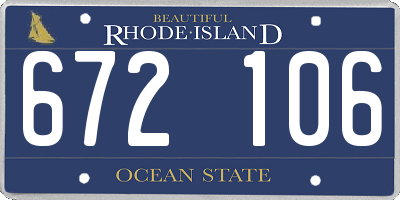 RI license plate 672106