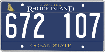 RI license plate 672107