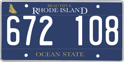 RI license plate 672108