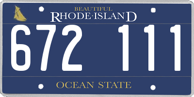 RI license plate 672111