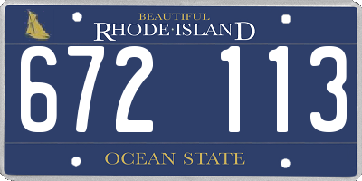 RI license plate 672113