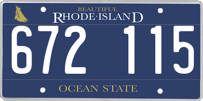 RI license plate 672115