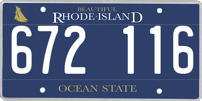 RI license plate 672116