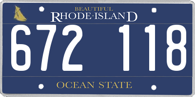 RI license plate 672118