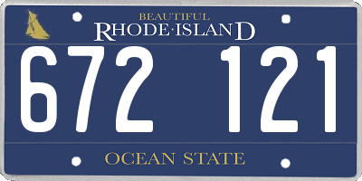RI license plate 672121