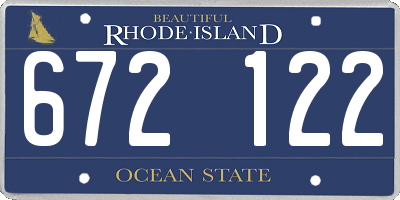 RI license plate 672122