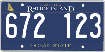 RI license plate 672123