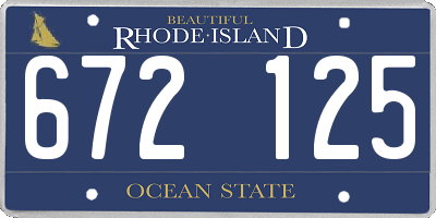 RI license plate 672125