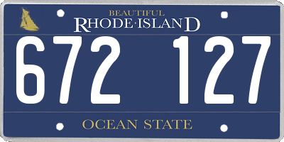 RI license plate 672127