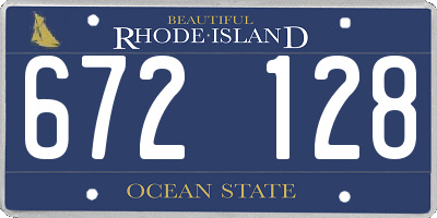 RI license plate 672128