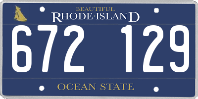 RI license plate 672129