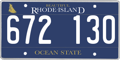 RI license plate 672130