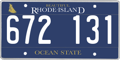 RI license plate 672131