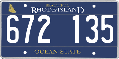RI license plate 672135