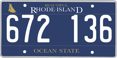 RI license plate 672136