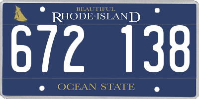 RI license plate 672138
