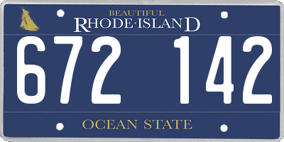 RI license plate 672142